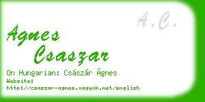 agnes csaszar business card