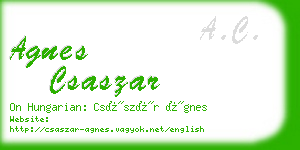 agnes csaszar business card